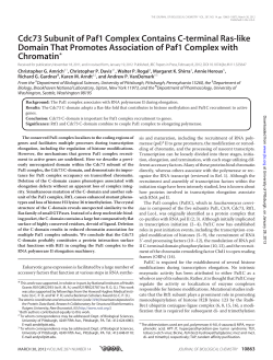 Cdc73 Subunit of Paf1 Complex Contains C-terminal Ras