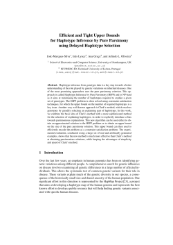 Efficient and Tight Upper Bounds for Haplotype - SAT - INESC-ID