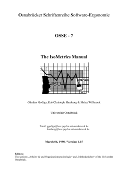 IsoMetric questionnaire documentation