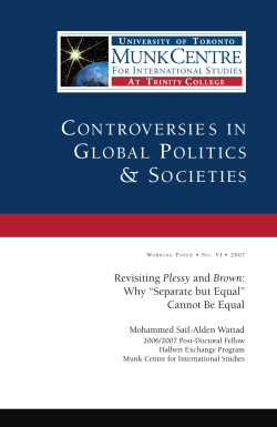 Separate but Equal - Munk School of Global Affairs