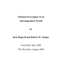 National Sovereignty in an Interdependent World by Kyle Bagwell