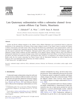 Late Quaternary sedimentation within a submarine channel