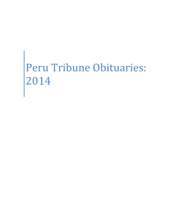 Peru Tribune Obituaries: 2014