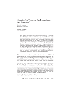 Opposite-Sex Twins and Adolescent Same- Sex