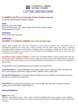 casting breakdown - Commedia of Errors Theatre Company