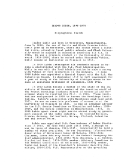 Commissioner, Bureau of Labor Statistics, 1933-46