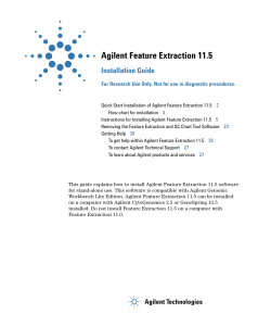 Agilent Feature Extraction 11.5 Installation Guide