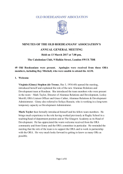 MINUTES OF THE OLD ROEDEANIANS` ASSOCIATION`S ANNUAL