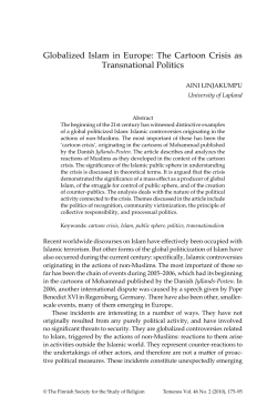 Globalized Islam in Europe: The Cartoon Crisis as