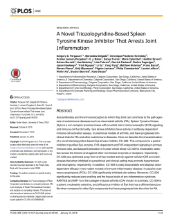 A Novel Triazolopyridine-Based Spleen Tyrosine Kinase Inhibitor