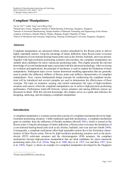 Compliant Manipulators - NTU.edu