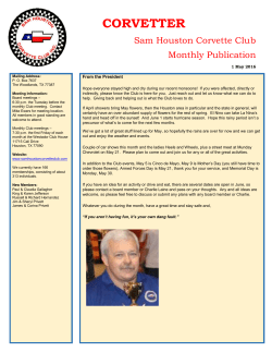 May 2016 - Sam Houston Corvette Club
