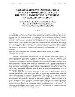 assessing student understanding of price and opportunity cost