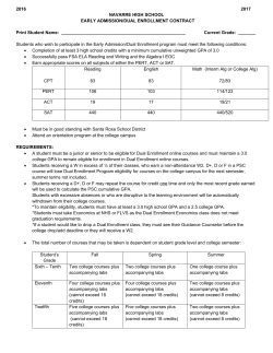 Dual Enrollment Contract - Santa Rosa District Schools, Florida