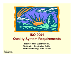 ISO 9001 Quality System Requirements