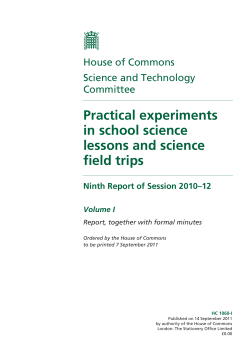 Practical experiments in school science lessons and science field trips