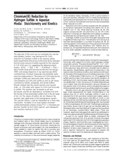 Chromium(VI) Reduction by Hydrogen Sulfide in Aqueous Media