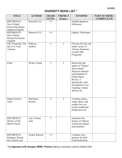 diversity book list - White Bear Lake Area Schools