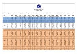 Saturday Changeover Calendar