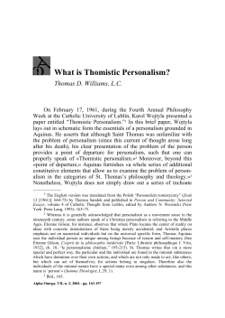 What is Thomistic Personalism?