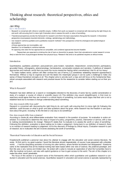 Thinking about research: frameworks, ethics and scholarship