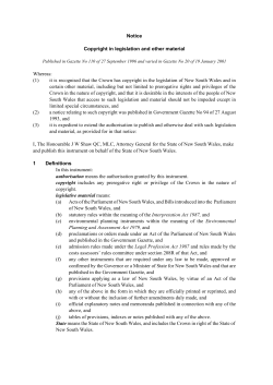 Notice Copyright in legislation and other material Whereas: (1) it is