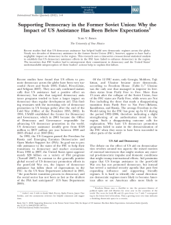 Supporting Democracy in the Former Soviet Union: Why the Impact