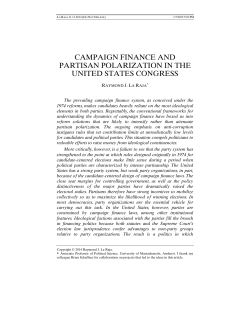 Campaign Finance and Partisan Polarization in the United States