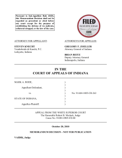 Mark A. Rode v. State of Indiana