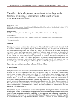 The effect of the adoption of yam minisett