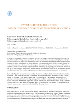 Cattle and Crisis Land reform