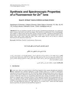Synthesis and Spectroscopic Properties of a Fluorosensor for Zn ions
