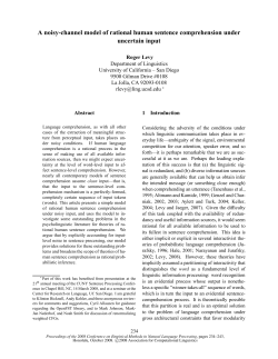 A Noisy-Channel Model of Human Sentence Comprehension under