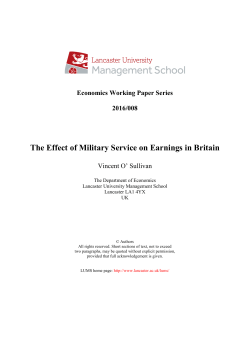 The Effect of Military Service on Earnings in Britain