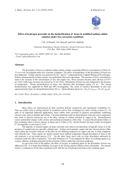 Effect of hydrogen peroxide on the dissolution of brass in acidified