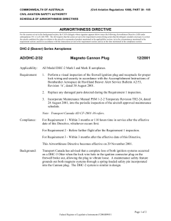 AIRWORTHINESS DIRECTIVE AD/DHC