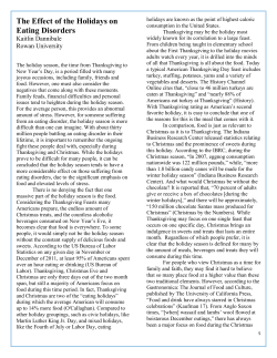 The Effect of the Holidays on Eating Disorders