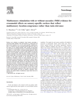 Multisensory stimulation with or without saccades