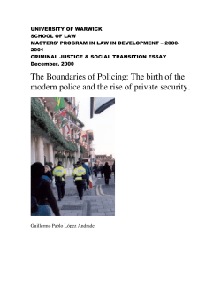 The Boundaries of Policing: The birth of the modern police and the