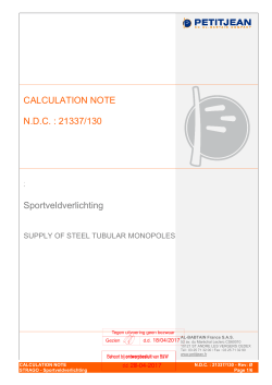 CALCULATION NOTE NDC : 21337/130 STRAGO Sportveldverlichting