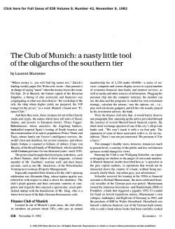 The Club of Munich: A Nasty Little Tool for the Oligarchs of the