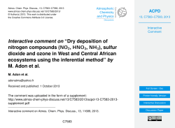 Interactive comment on &ldquo;Dry deposition of nitrogen compounds
