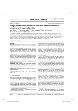 Stage prediction of embryonic stem cell differentiation from genome