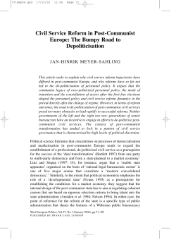 Civil Service Reform in Post-Communist Europe - Jan