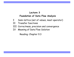 Lecture 3 Foundation of Data Flow Analysis I Semi