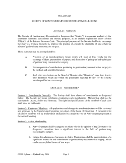 Bylaws - Society of Genitourinary Reconstructive Surgeons