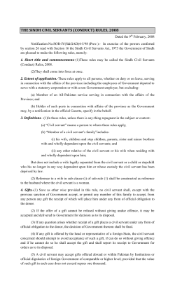 the sindh civil servants (conduct) rules, 2008