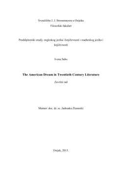 The American Dream in Twentieth Century - FFOS