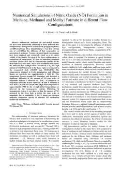Numerical Simulations of Nitric Oxide (NO) Formation in Methane