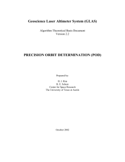PRECISION ORBIT DETERMINATION - National Snow and Ice Data